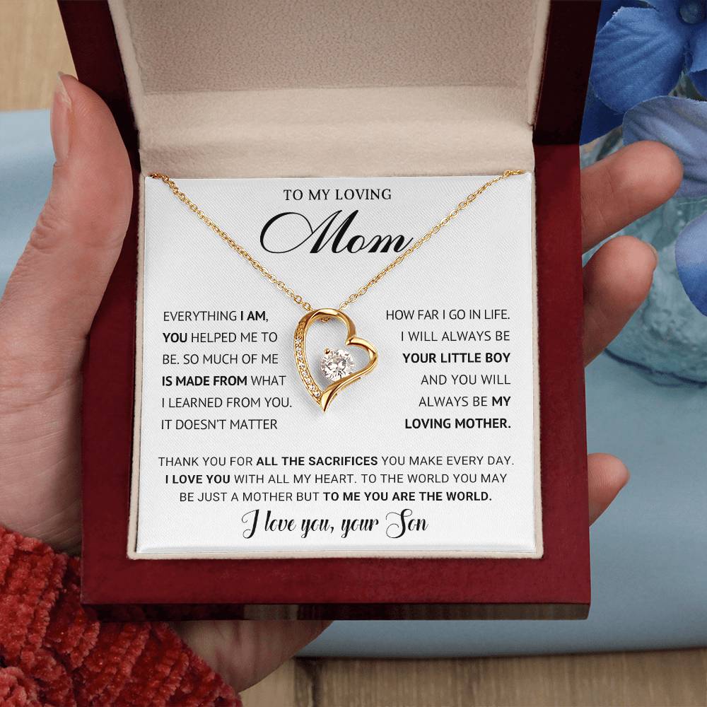 TO MY LOVING MOM - MOTHER'S DAY BEST GIFT FOR MOM - FOREVER LOVE NECKLACE