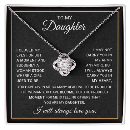 To My Daughter - Gift for Daughter - Love Knot Necklace