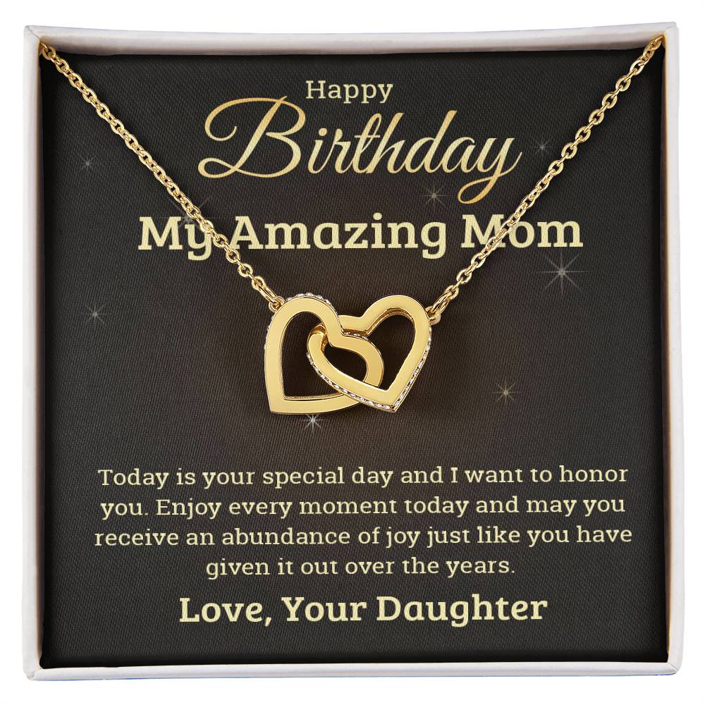 To My Amazing Mom - Best Birthday Gift For Mom - Interlocking Hearts Necklace