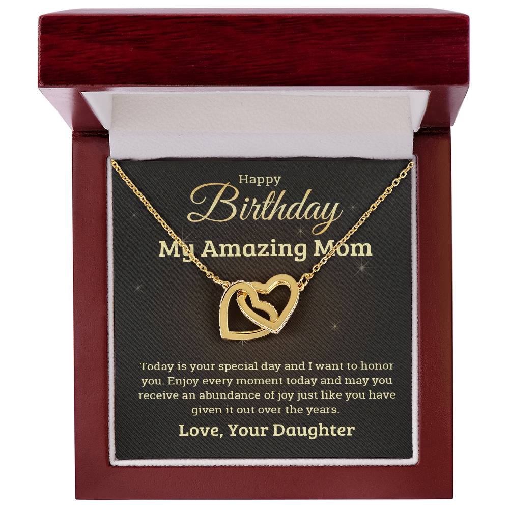 To My Amazing Mom - Best Birthday Gift For Mom - Interlocking Hearts Necklace