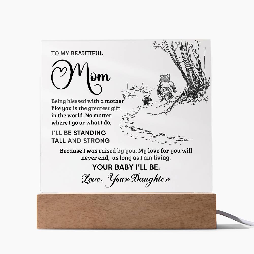 TO MY BEAUTIFUL MOM - HAPPY MOTHER'S DAY - ACRYLIC SQUARE PLAQUE