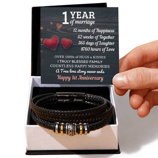 Anniversary Gift for Husband - Love You Forever Bracelet