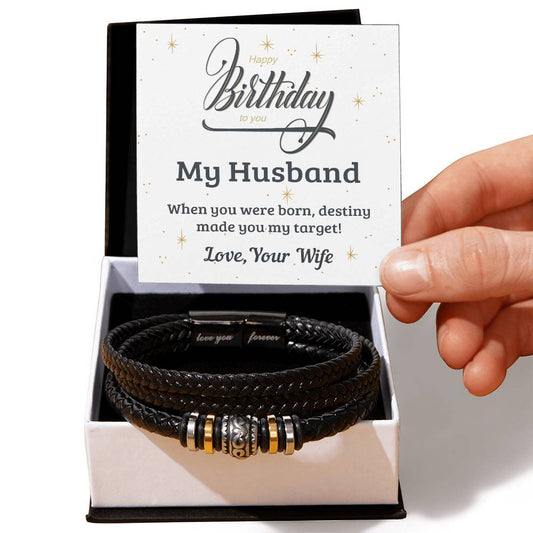 To My Husband - Husband Birthday Gift - Love You Forever Bracelet