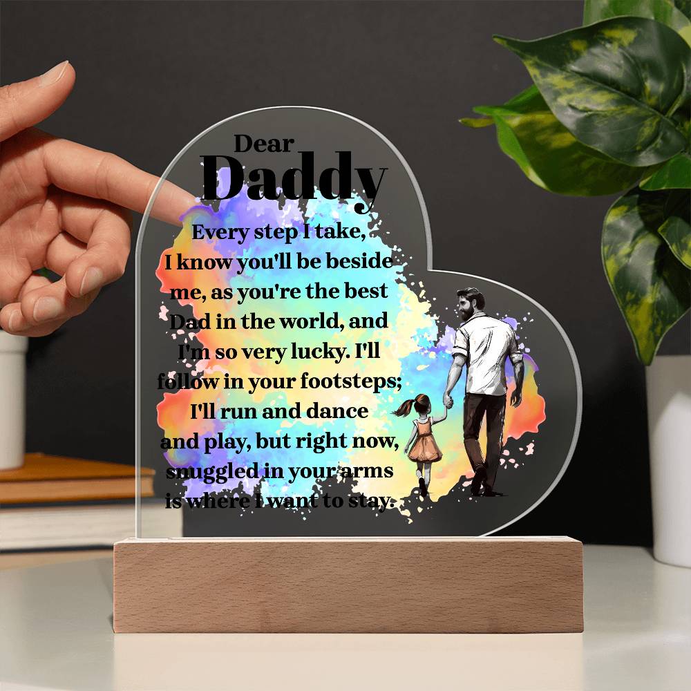 Dear Daddy - Acrylic Heart Plaque