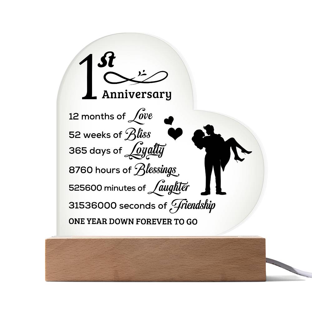 Best Anniversary Gift - Acrylic Heart Plaque