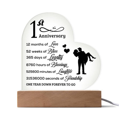 Best Anniversary Gift - Acrylic Heart Plaque