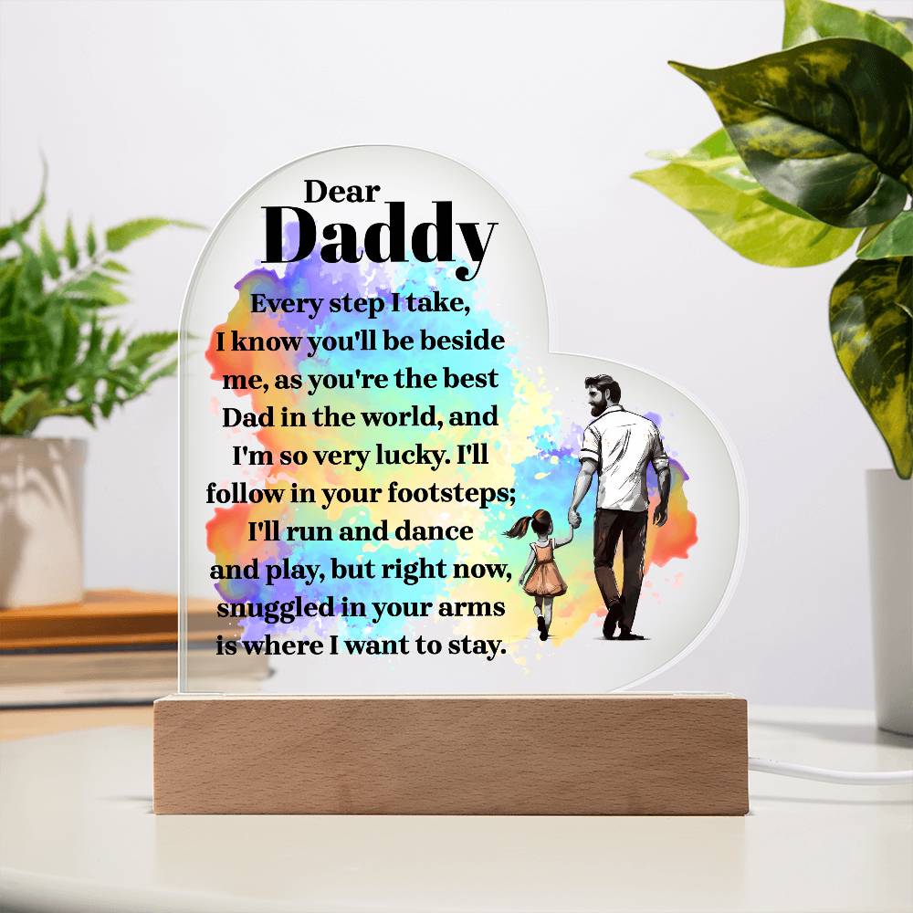 Dear Daddy - Acrylic Heart Plaque