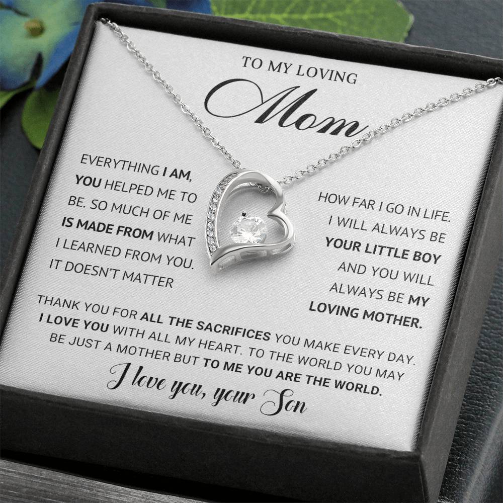 TO MY LOVING MOM - MOTHER'S DAY BEST GIFT FOR MOM - FOREVER LOVE NECKLACE